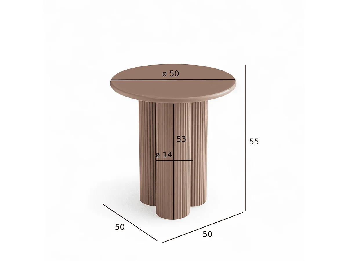 Runder Couchtich ø50 cm Mocha Mousse