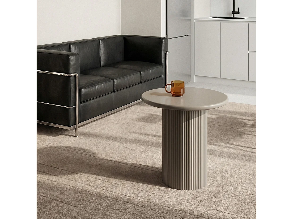Couchtisch rund Wave - Lackiert & MDF - Beige