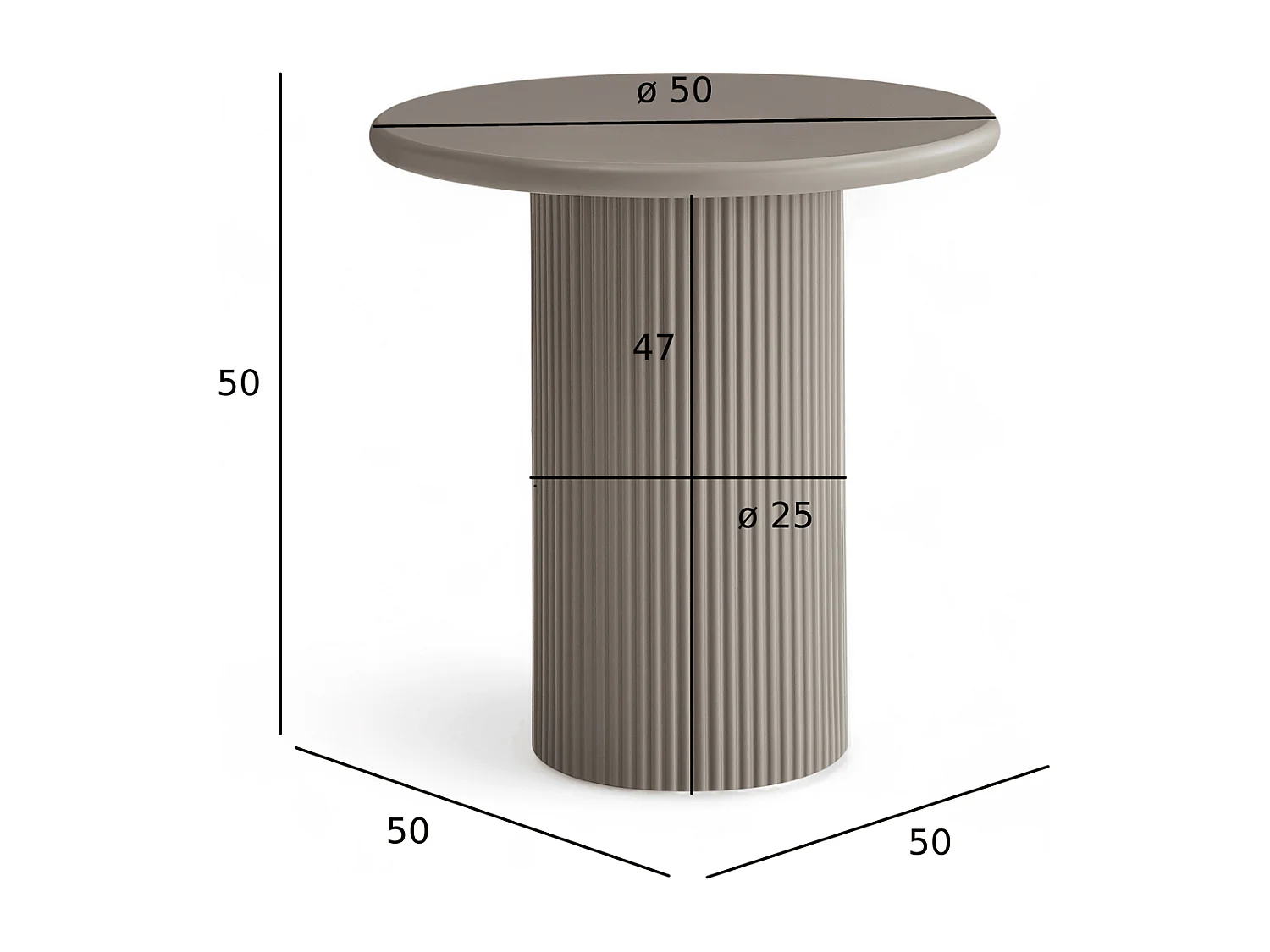 Couchtisch rund Wave - Lackiert & MDF - Beige