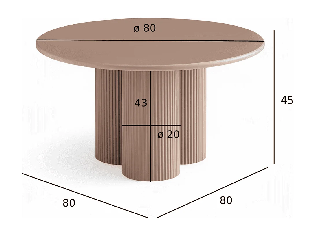 Runder Couchtich ø80 cm Mocha Mousse