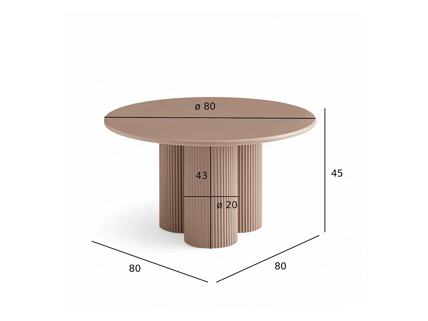 Runder Couchtich ø80 cm Mocha Mousse