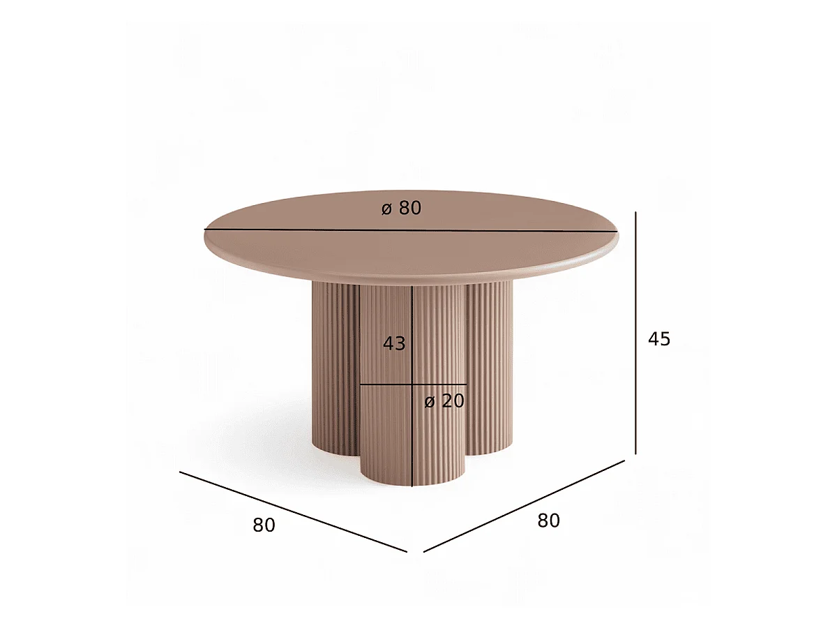 Runder Couchtich ø80 cm Mocha Mousse