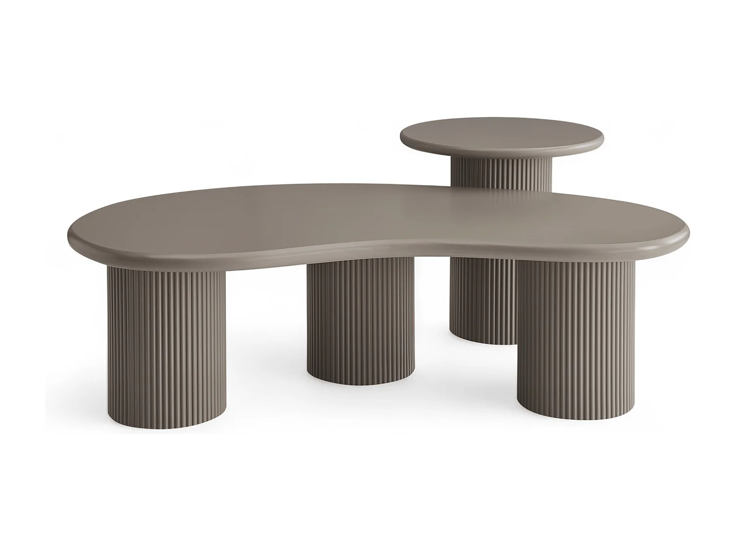 Couchtisch organisch Wave - Lackiert & MDF - Beige