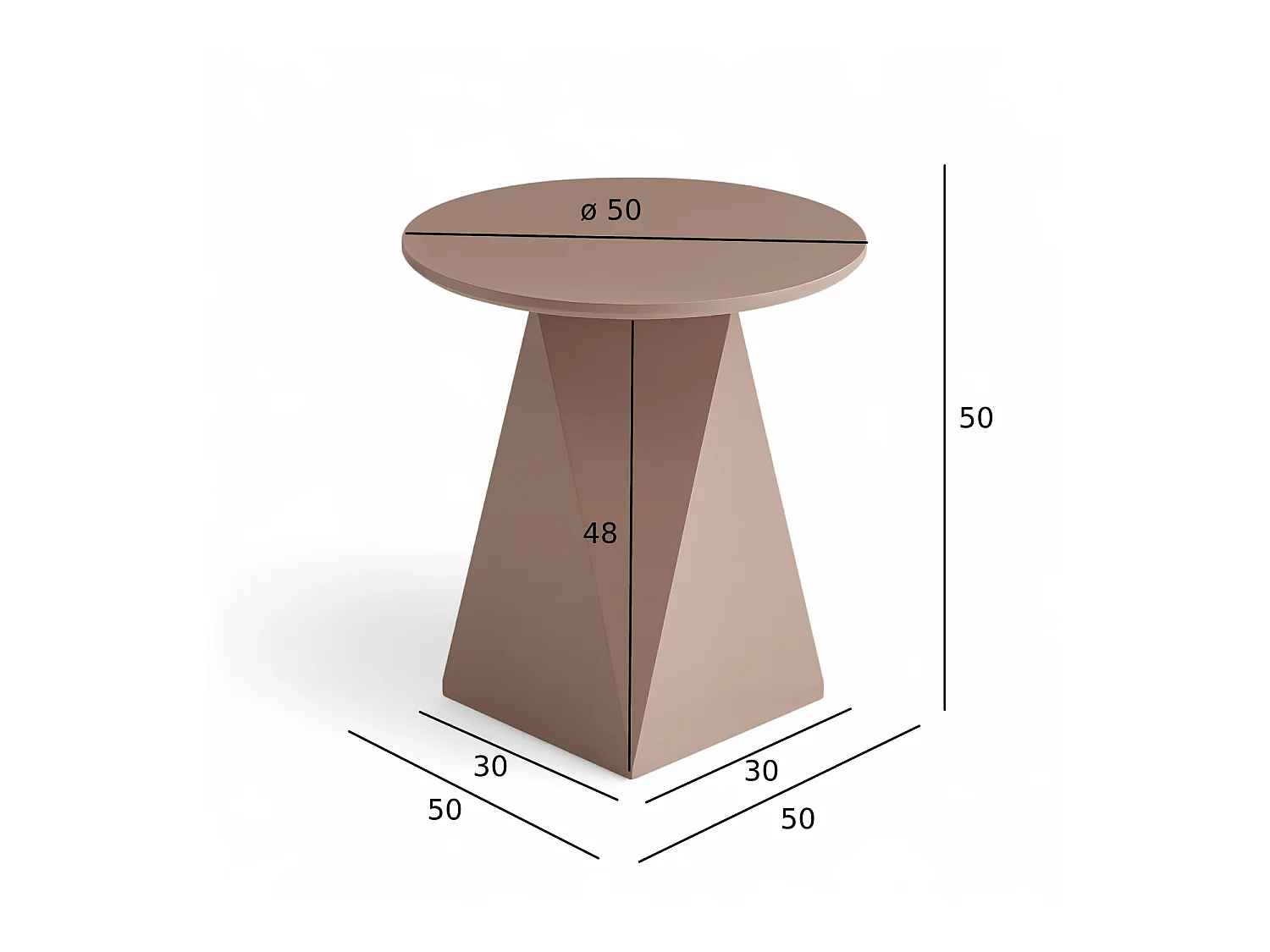 Runder Couchtich ø50 cm Mocha Mousse