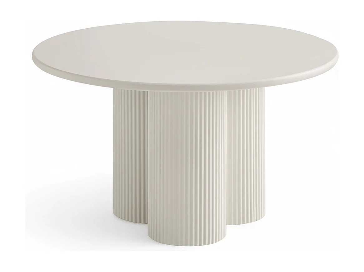 Couchtisch rund Flow - Lackiert & MDF - Cremeweiß
