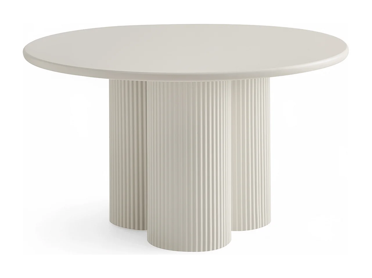 Couchtisch rund Flow - Lackiert & MDF - Cremeweiß