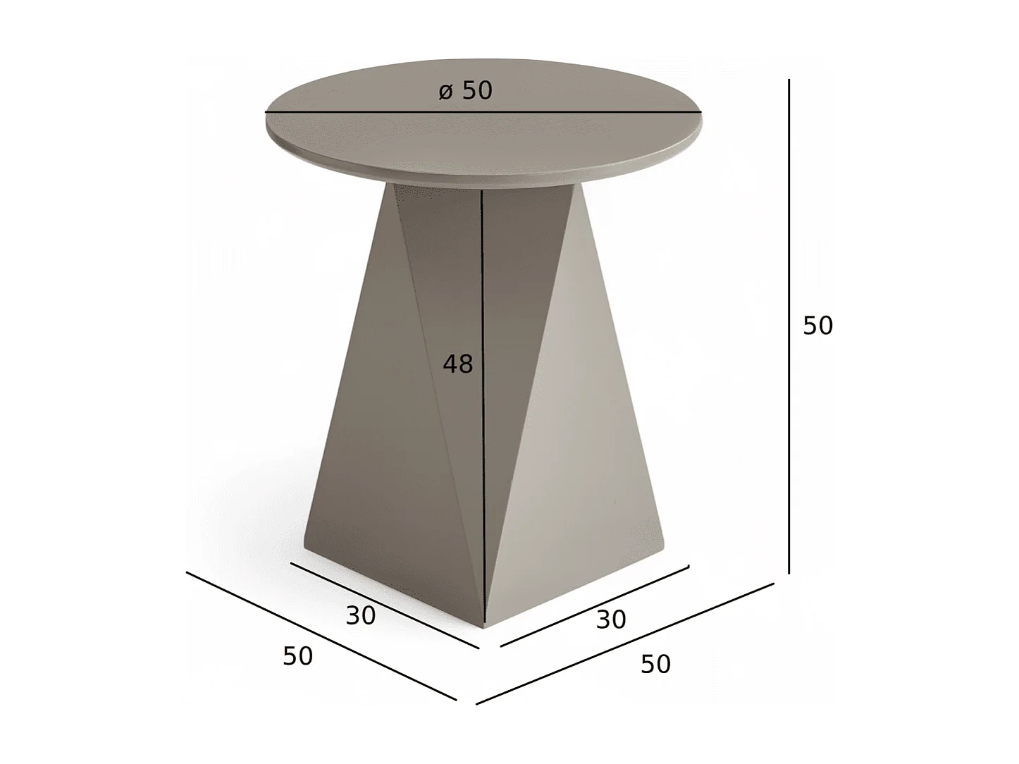 Couchtisch rund Aura - Lackiert & MDF - Beige