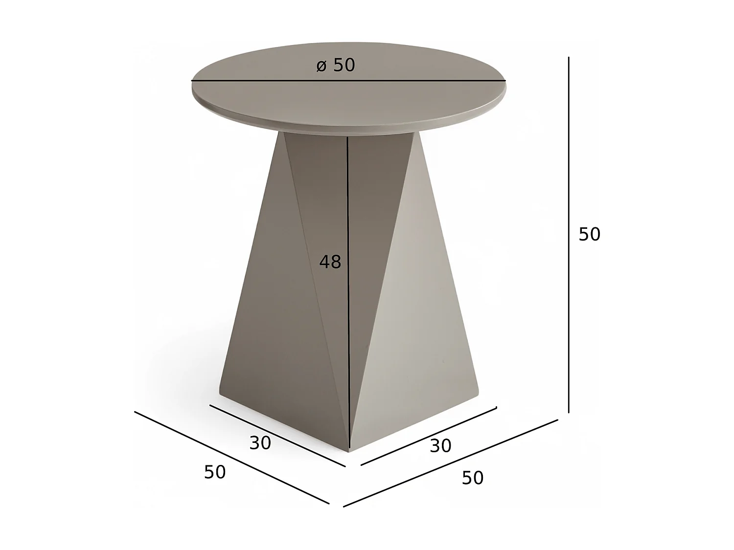 Couchtisch rund Aura - Lackiert & MDF - Beige
