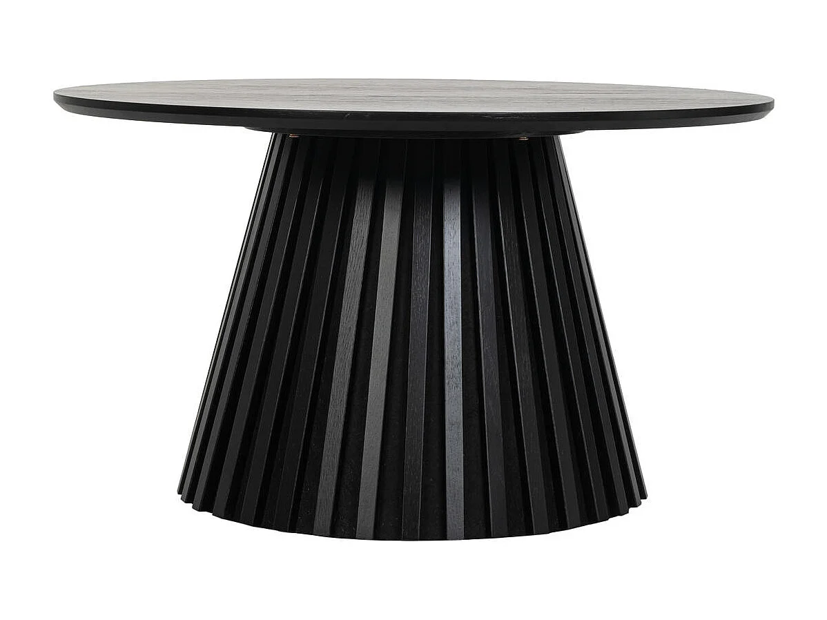 Couchtisch rund Svendborg - Eichenfurnier & MDF - Schwarz