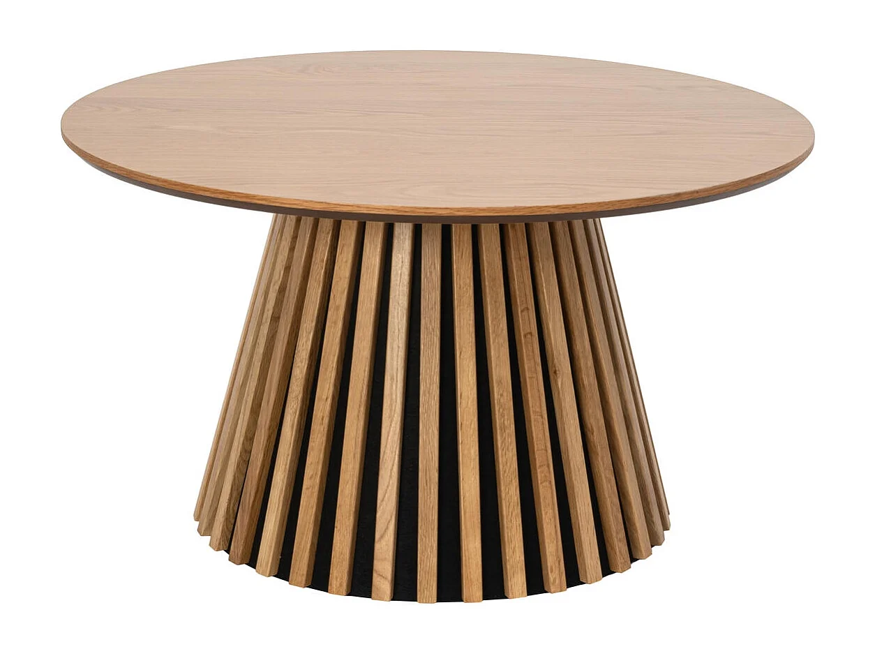 Couchtisch rund Svendborg - Eichenfurnier & MDF - Wildeiche