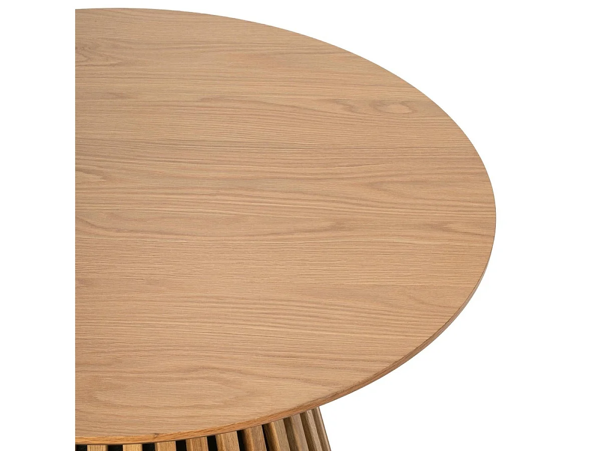 Couchtisch rund Svendborg - Eichenfurnier & MDF - Wildeiche