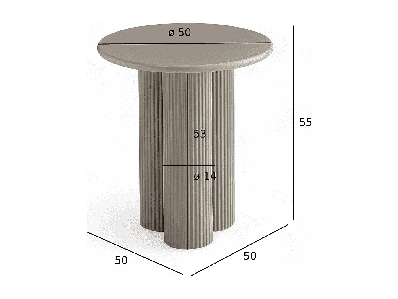 Couchtisch rund Flow - Lackiert & MDF - Beige