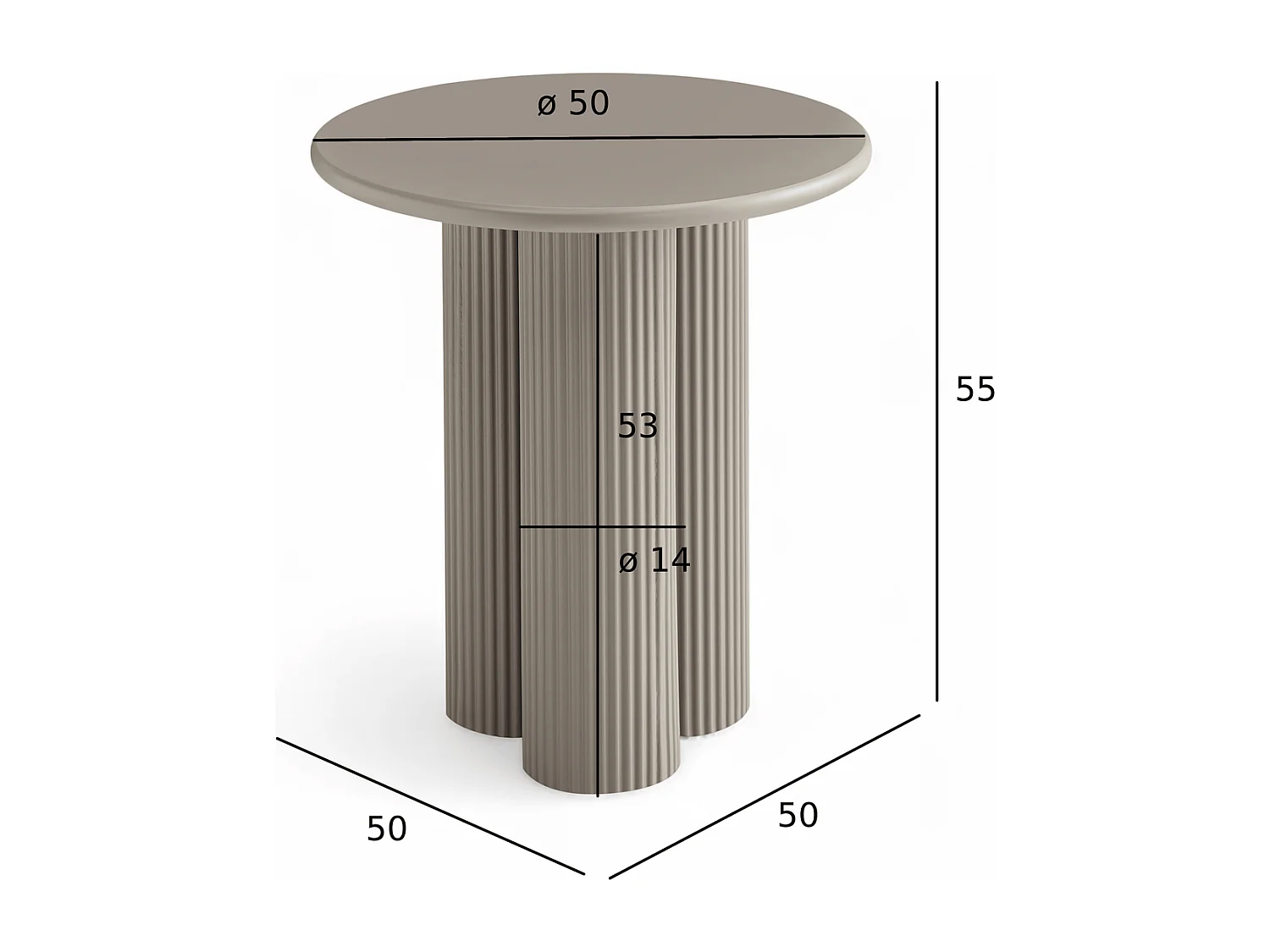 Couchtisch rund Flow - Lackiert & MDF - Beige
