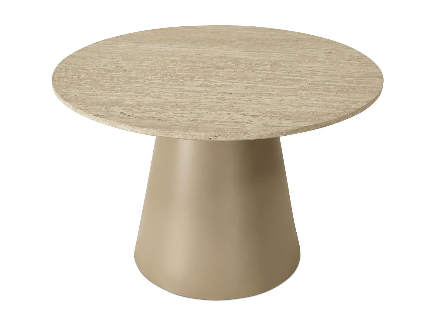 Couchtische 2er Set rund Tango - Travertine-Optik & MDF - Beige