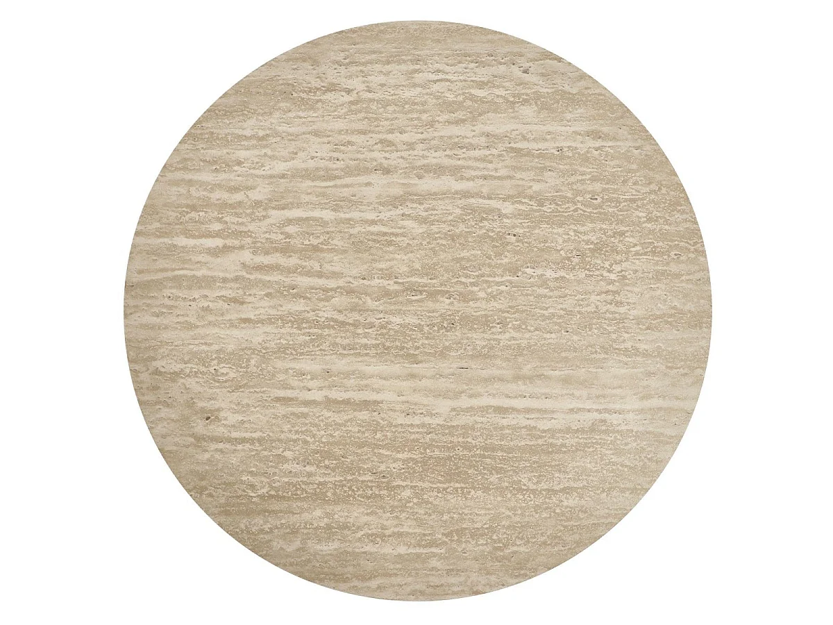 Couchtische 2er Set rund Tango - Travertine-Optik & MDF - Beige