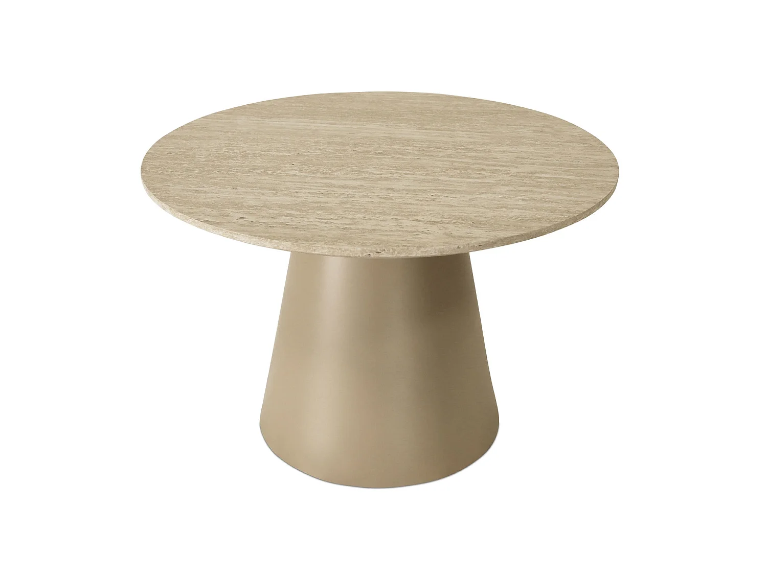 Couchtische 2er Set rund Tango - Travertine-Optik & MDF - Beige
