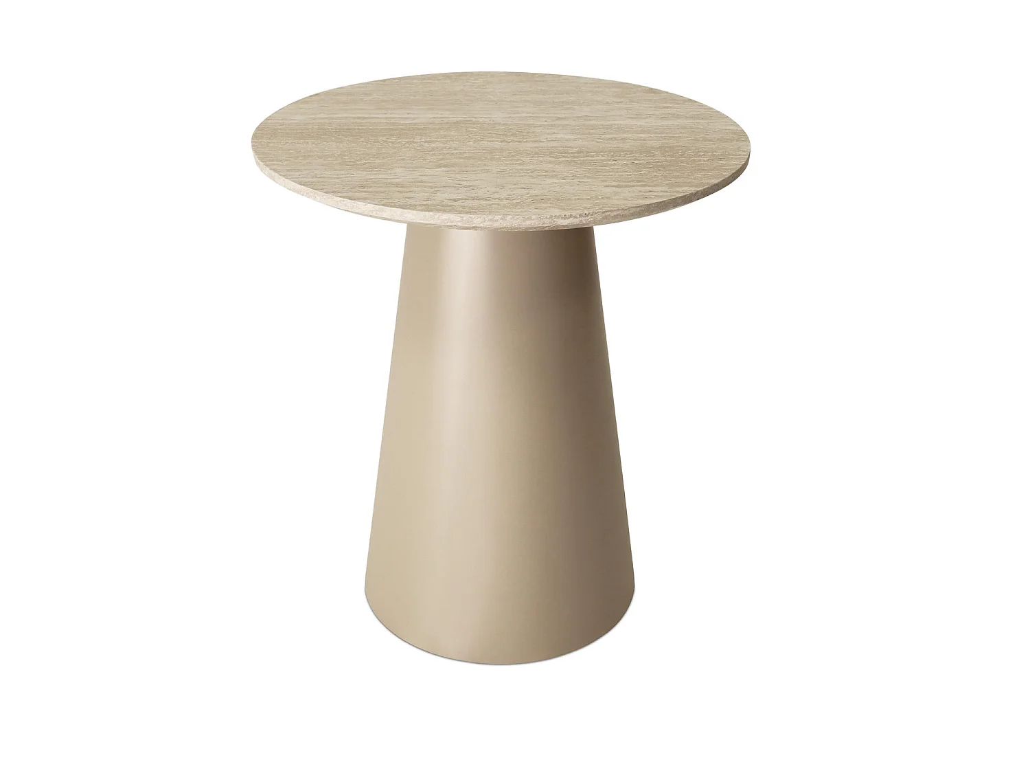 Couchtische 2er Set rund Tango - Travertine-Optik & MDF - Beige