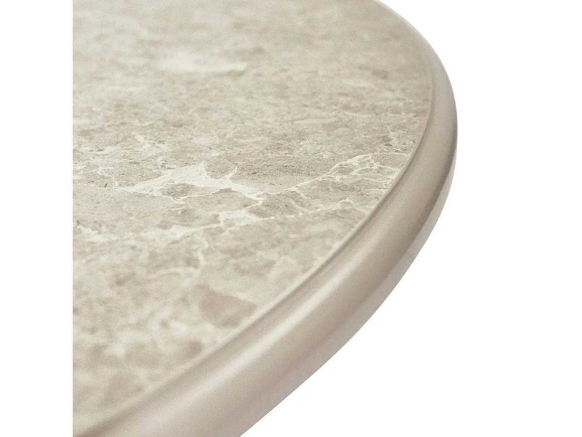 Couchtische 2er Set rund Easy - Marmor-Optik & MDF - Beige