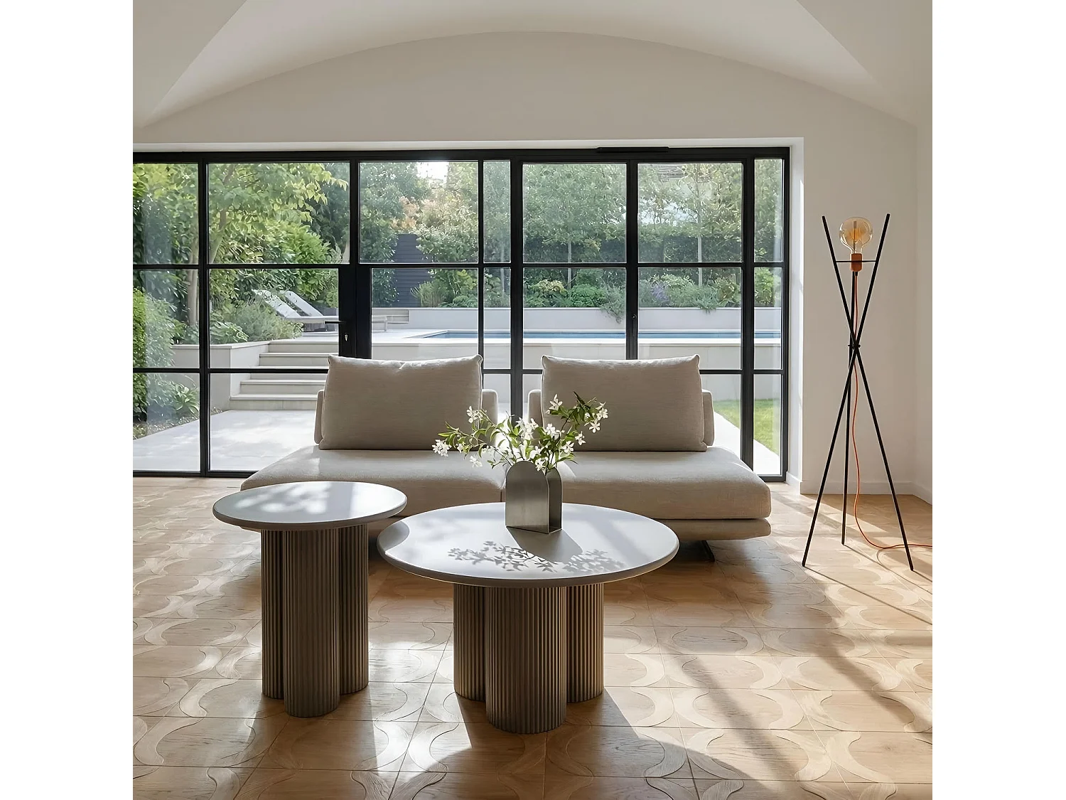 Couchtisch rund Flow - Lackiert & MDF - Beige