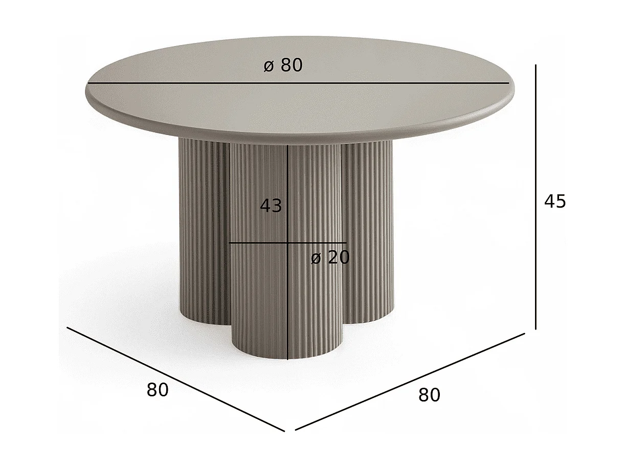 Couchtisch rund Flow - Lackiert & MDF - Beige