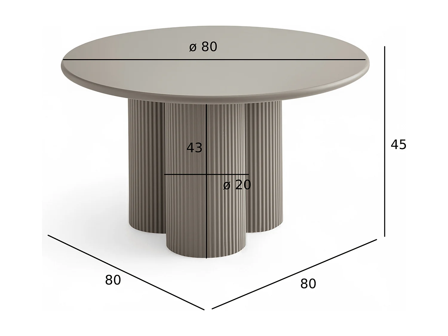 Couchtisch rund Flow - Lackiert & MDF - Beige