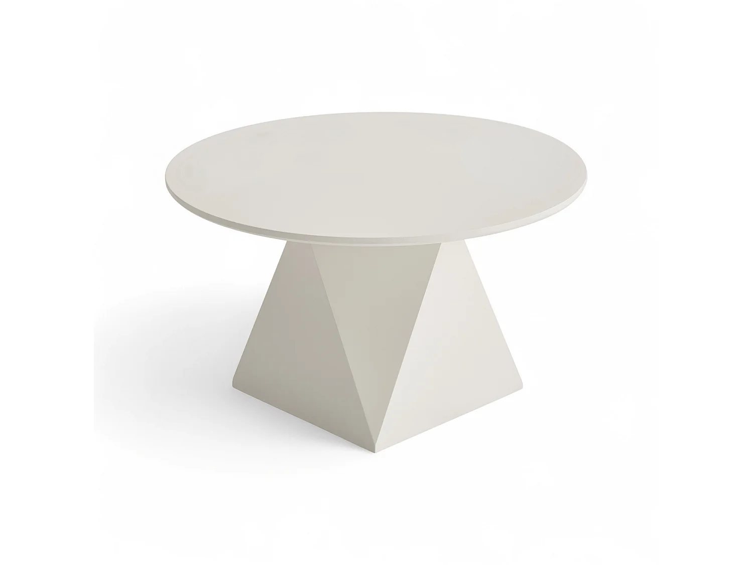 Couchtisch rund Aura - Lackiert & MDF - Cremeweiß