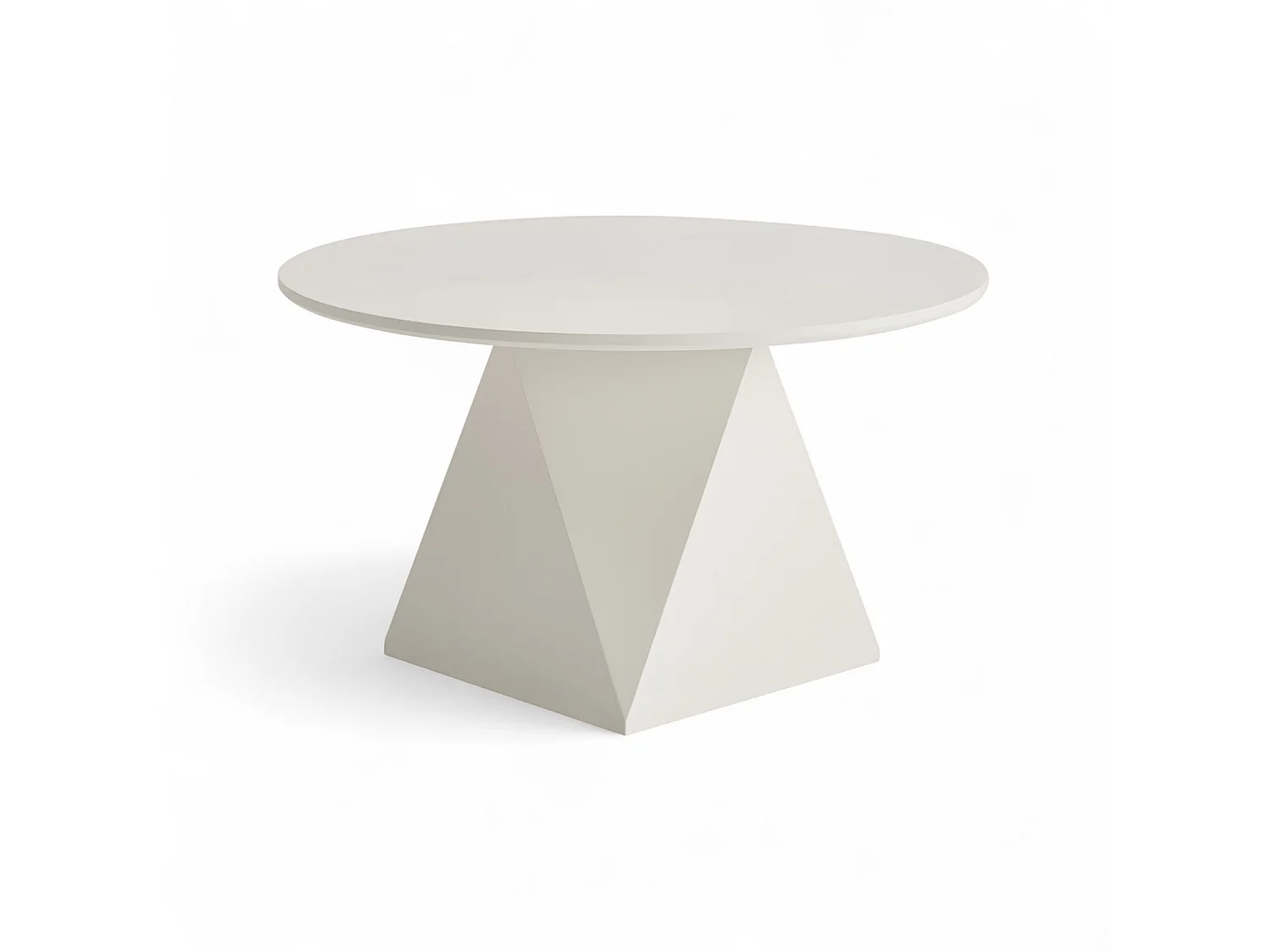 Couchtisch rund Aura - Lackiert & MDF - Cremeweiß