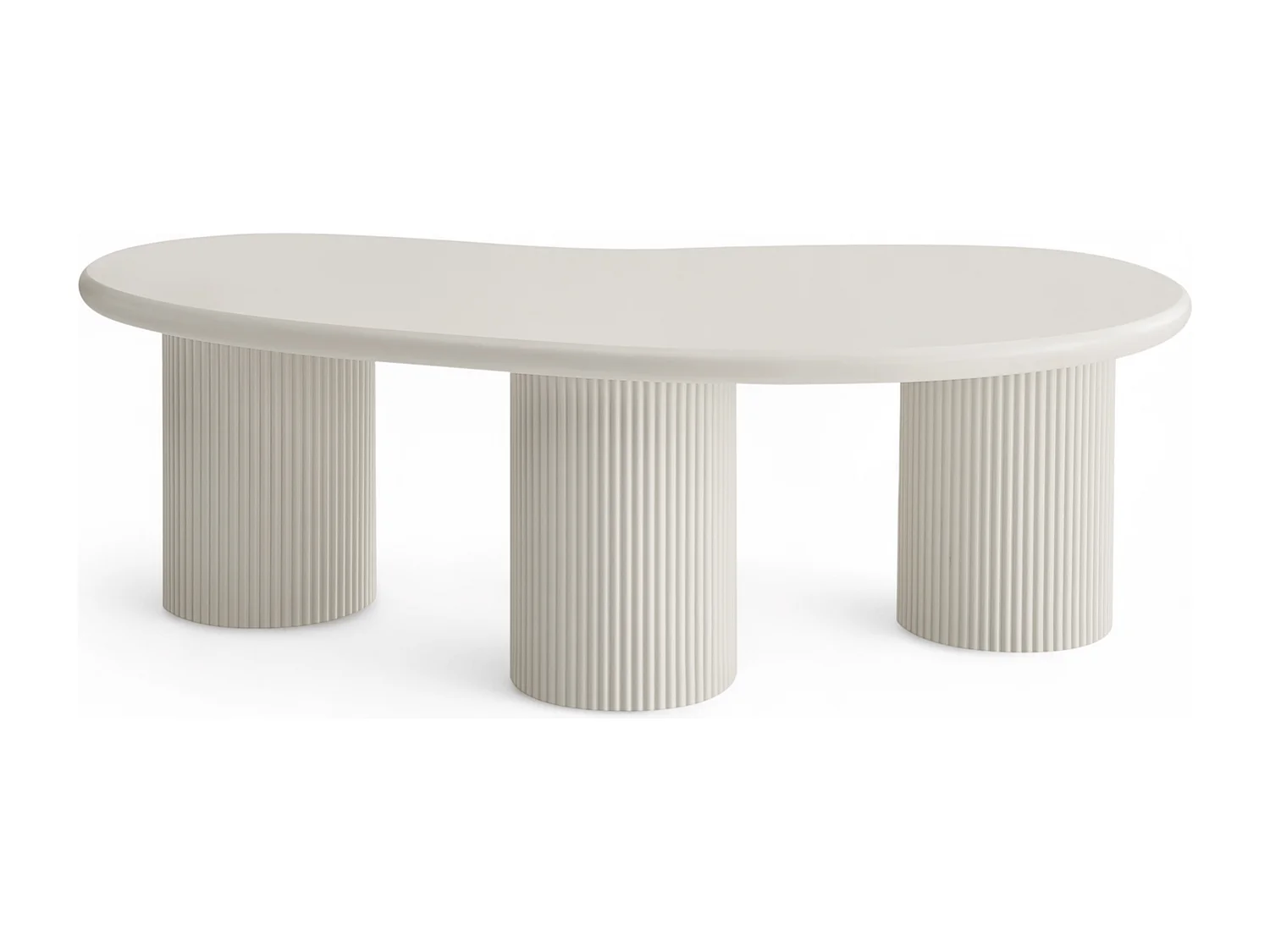 Couchtisch organisch Wave - Lackiert & MDF - Cremeweiß