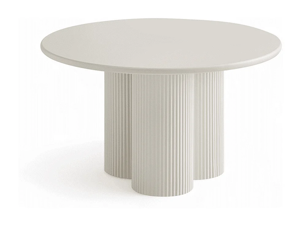 Couchtische 2er Set rund Flow - Lackiert & MDF - Cremeweiß