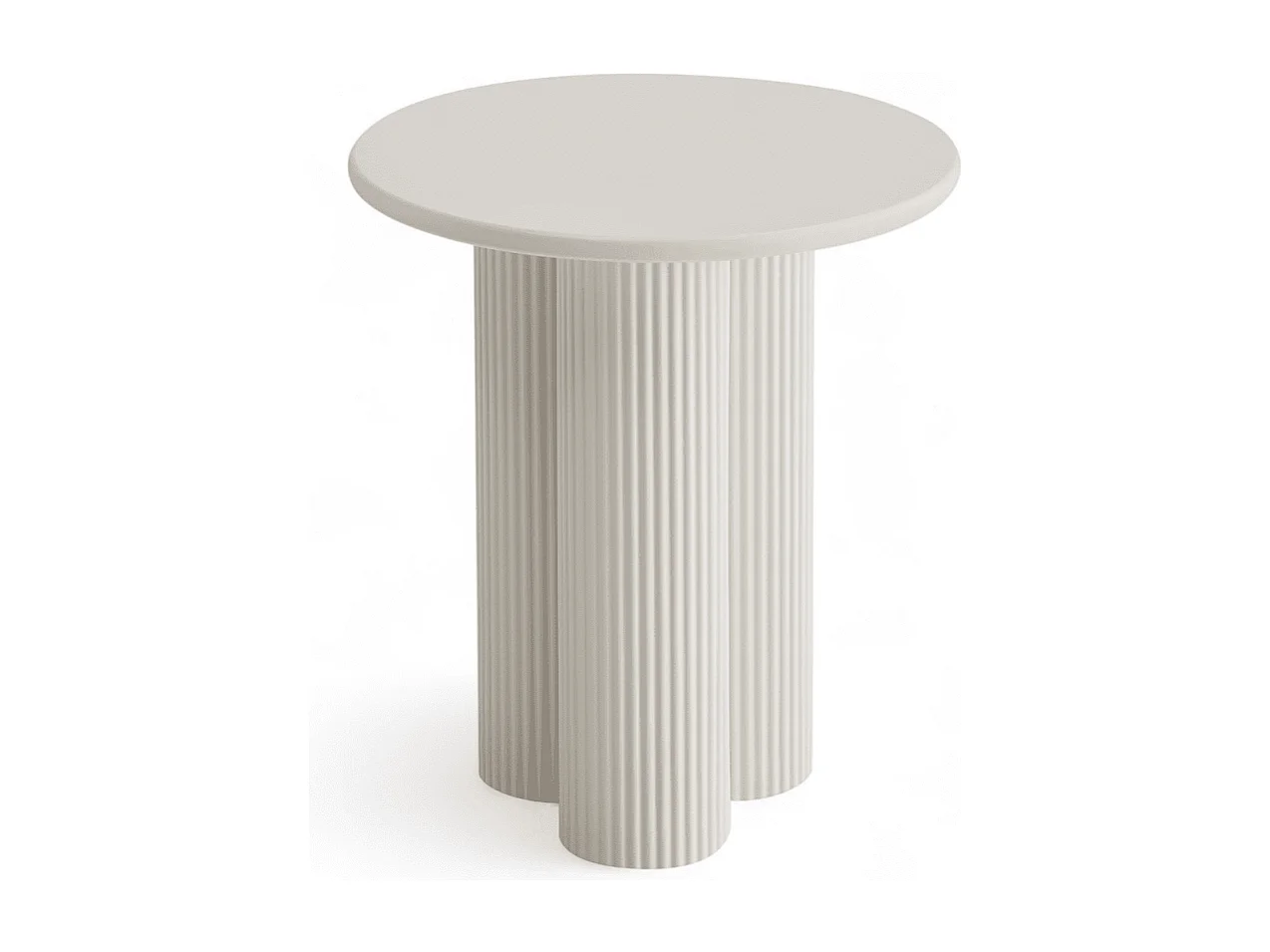 Couchtische 2er Set rund Flow - Lackiert & MDF - Cremeweiß