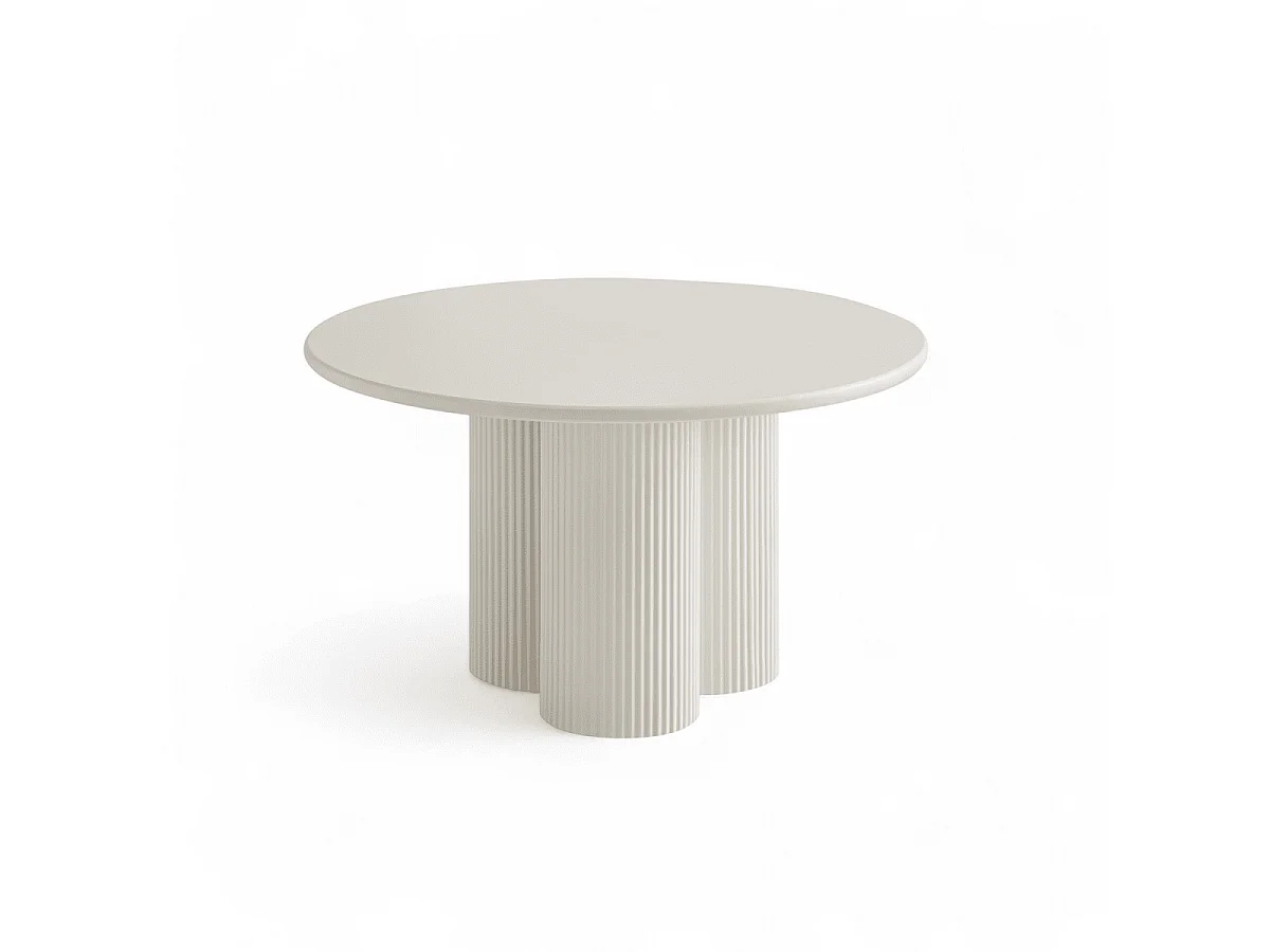 Couchtische 2er Set rund Flow - Lackiert & MDF - Cremeweiß