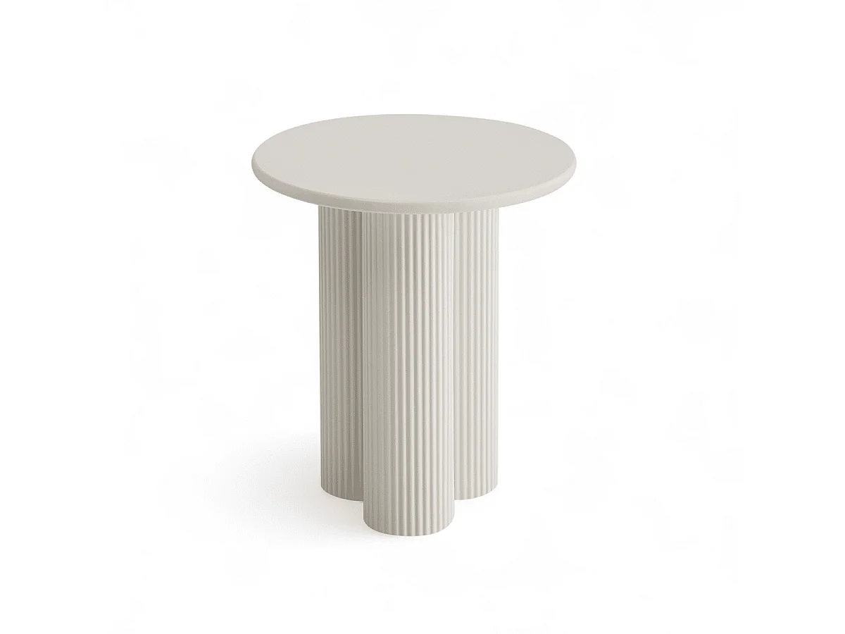Couchtische 2er Set rund Flow - Lackiert & MDF - Cremeweiß