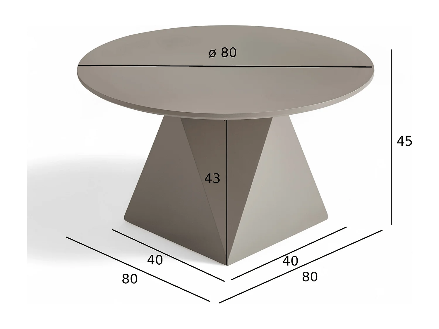 Couchtisch rund Aura - Lackiert & MDF - Beige