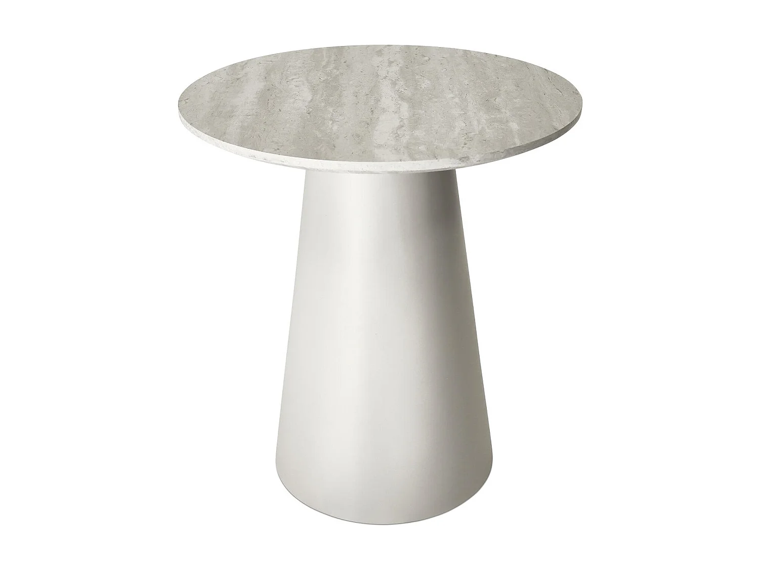 Couchtische 2er Set rund Tango - Travertine-Optik & MDF - Hellgrau