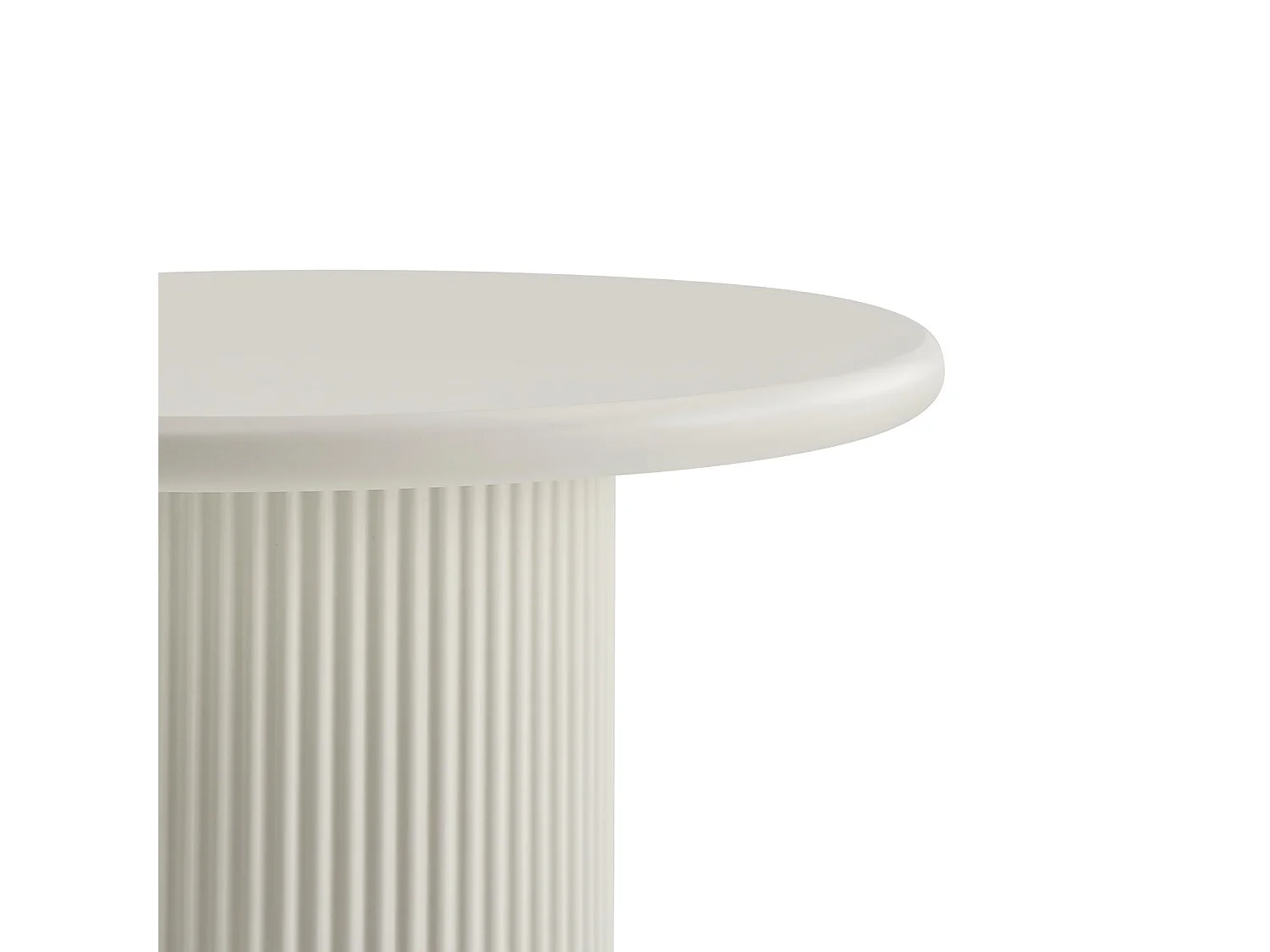 Couchtisch rund Wave - Lackiert & MDF - Cremeweiß