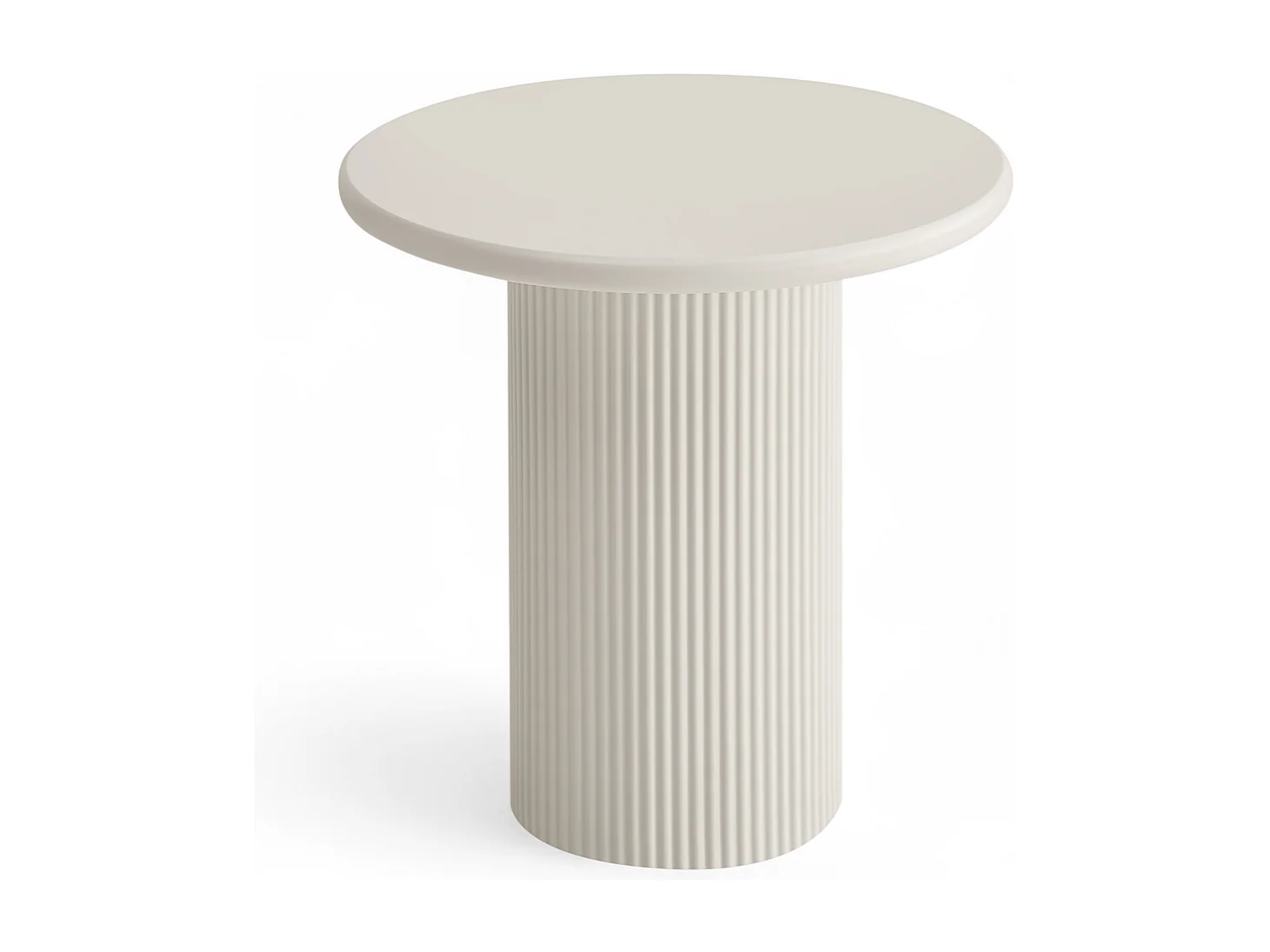 Couchtisch rund Wave - Lackiert & MDF - Cremeweiß