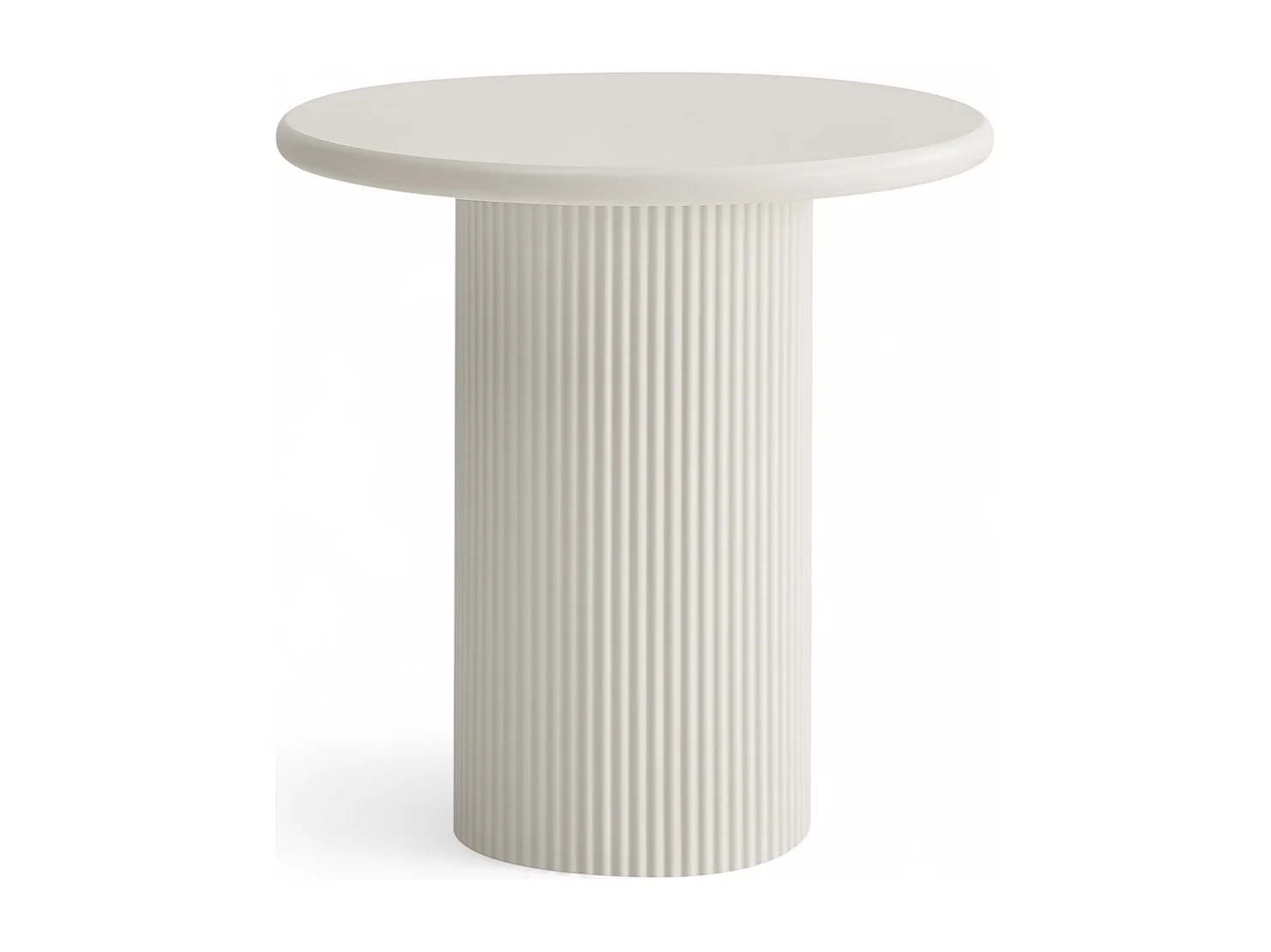 Couchtisch rund Wave - Lackiert & MDF - Cremeweiß