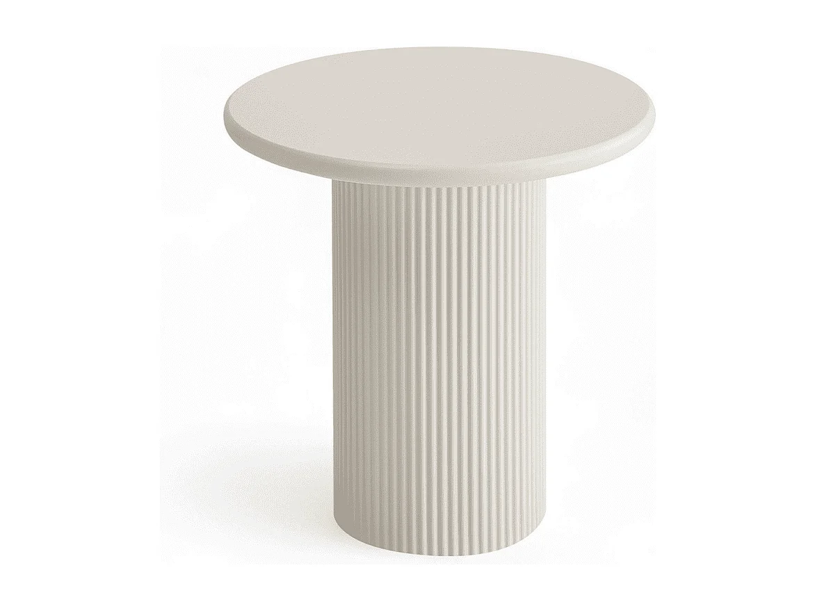 Couchtische 2er Set rund/organisch Wave - Lackiert & MDF - Cremeweiß