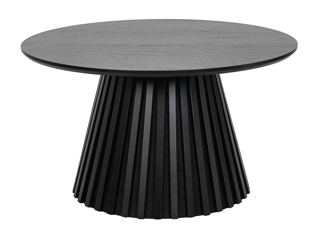 Couchtische 2er Set rund Svendborg - Eichenfurnier & MDF - Schwarz