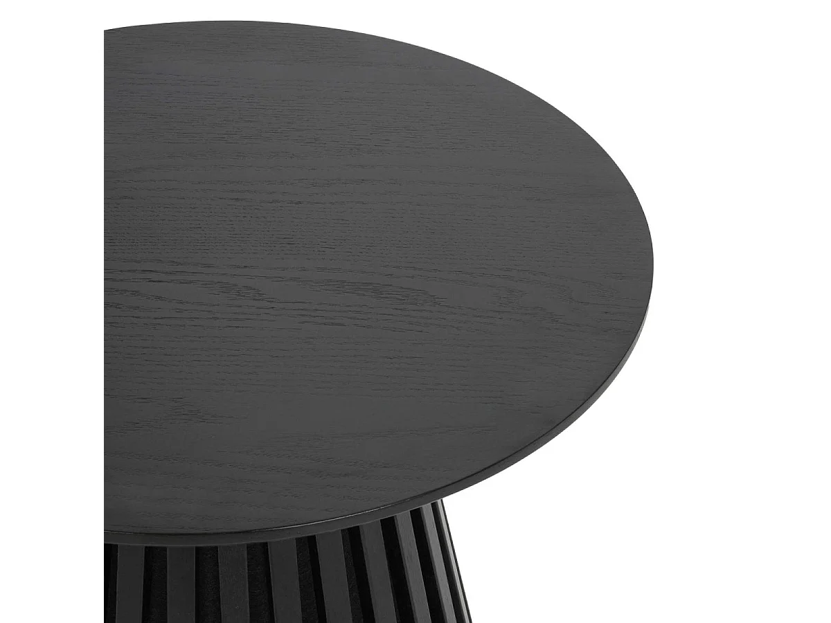 Couchtische 2er Set rund Svendborg - Eichenfurnier & MDF - Schwarz