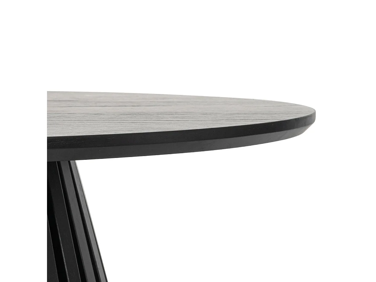 Couchtische 2er Set rund Svendborg - Eichenfurnier & MDF - Schwarz