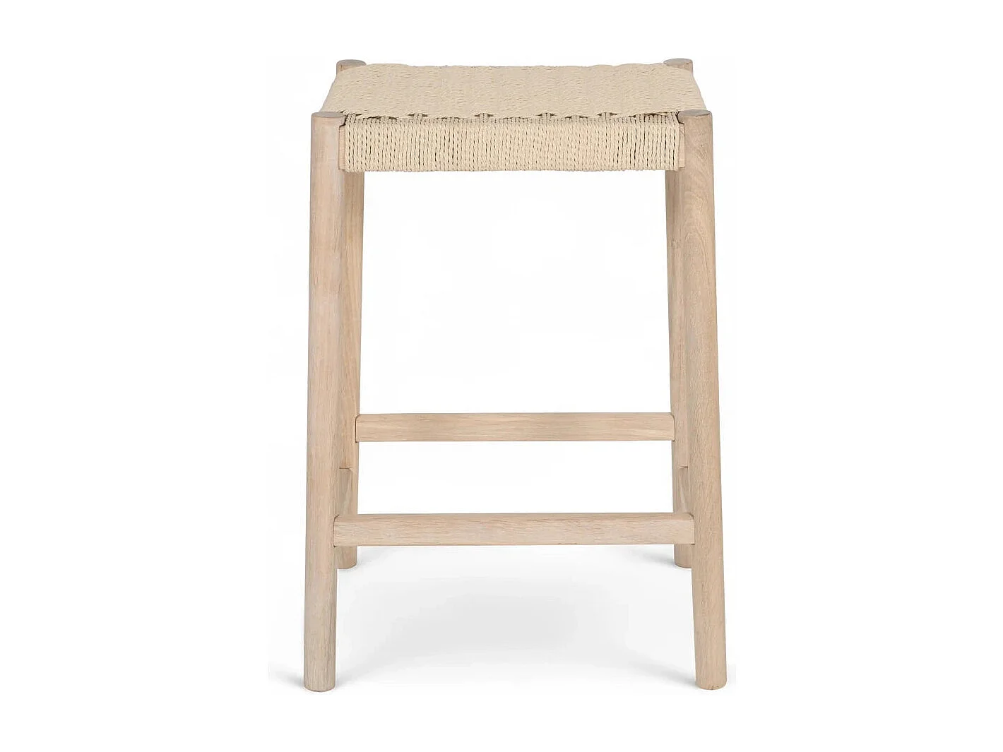 Barhocker 3er Set Ida - Papiergarn & Massives Eichenholz - Eiche bianco