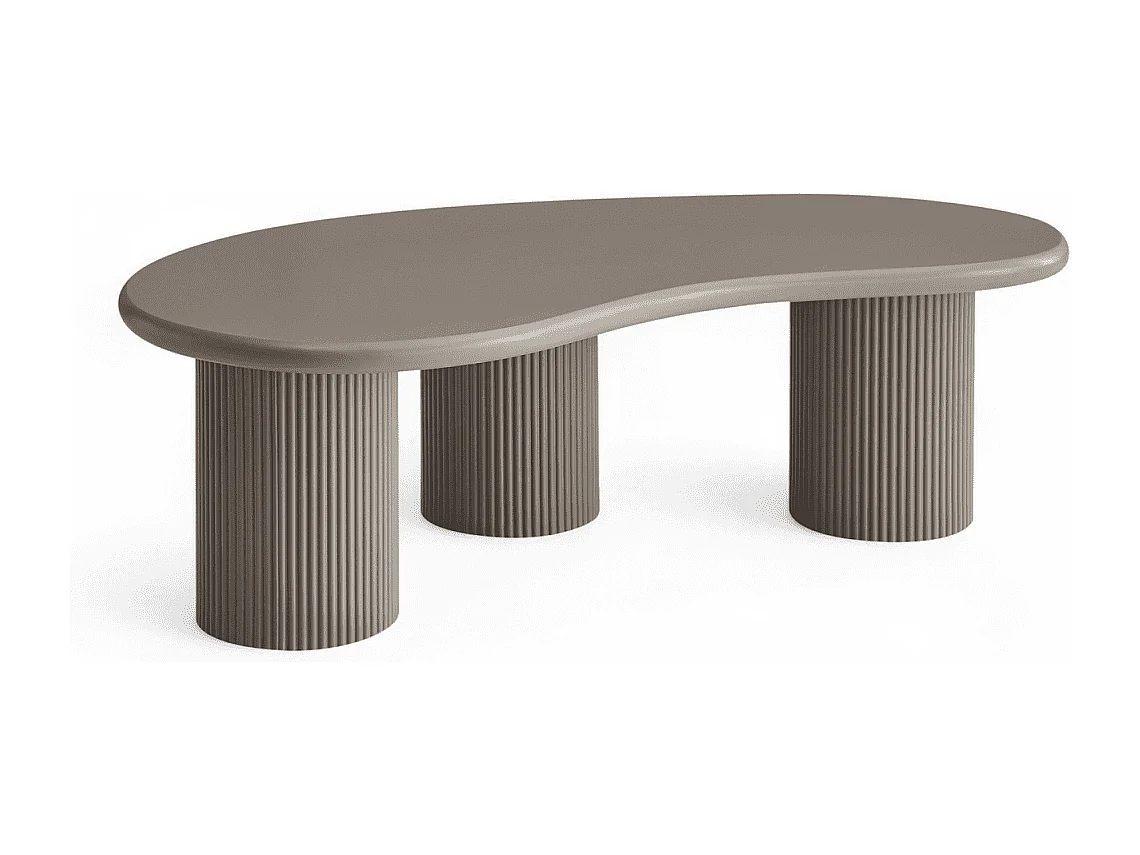 Couchtische 2er Set rund/organisch Wave - Lackiert & MDF - Beige