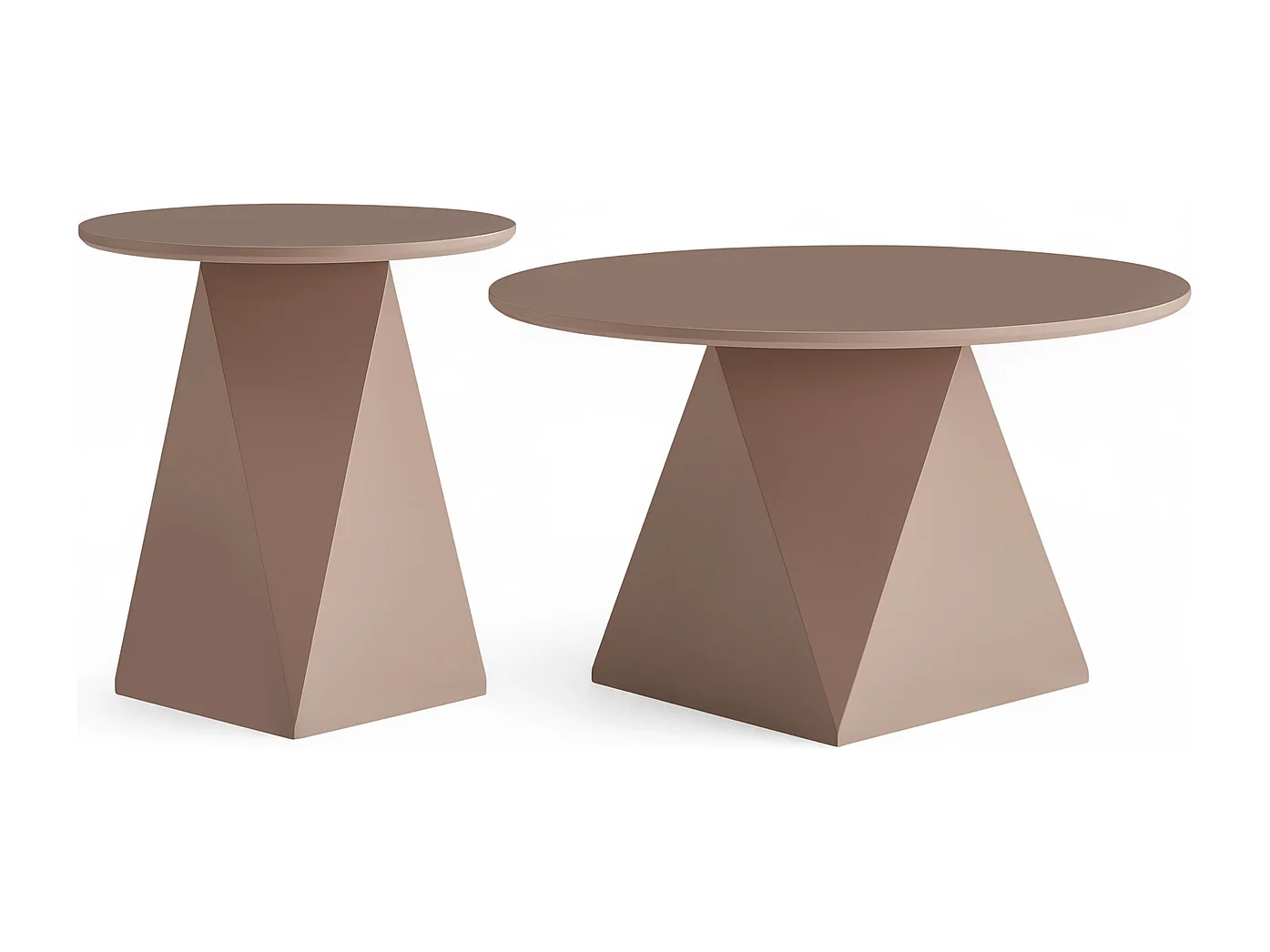 2er Set Couchtich ø50/80 cm Mocha Mousse