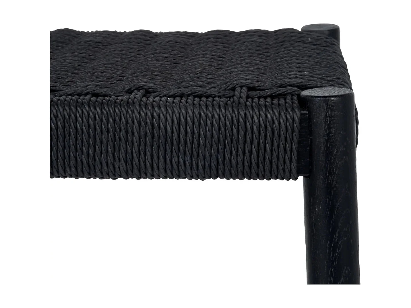 Barhocker  Ida - Papiergarn & Massives Eichenholz - Schwarz