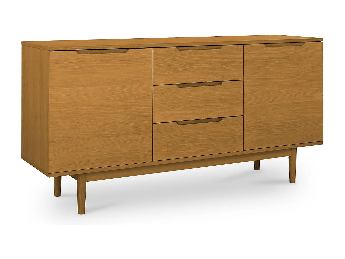 Sideboard mit 2 Türen Kerteminde - Eichenfurnier & MDF - Wildeiche