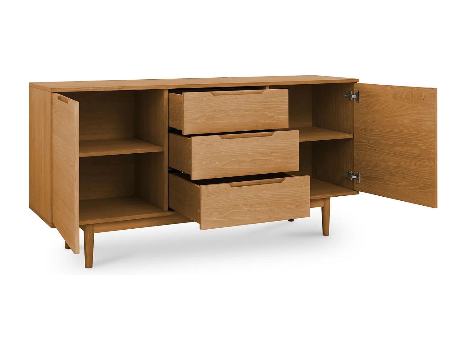 Sideboard mit 2 Türen Kerteminde - Eichenfurnier & MDF - Wildeiche