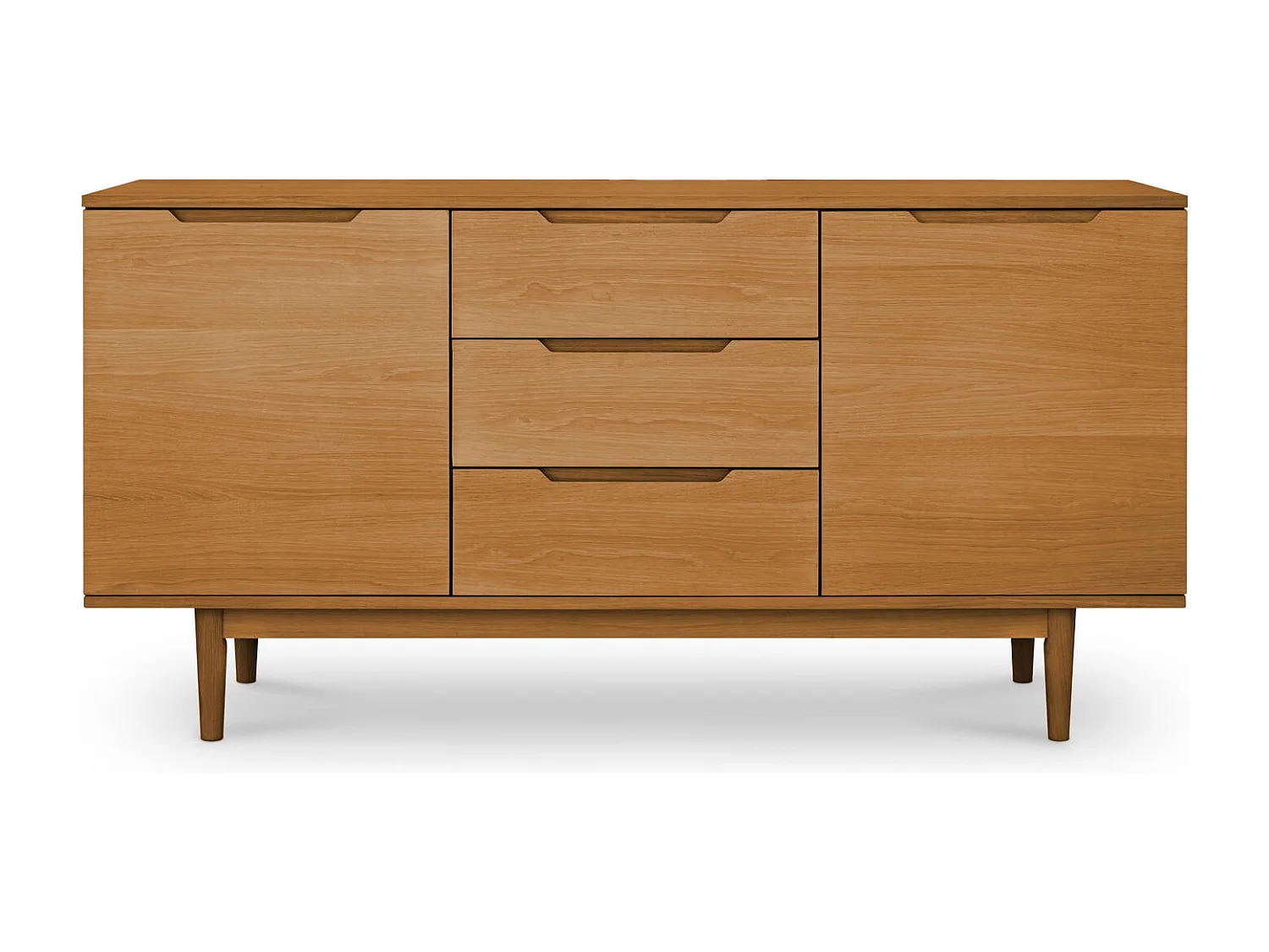 Sideboard mit 2 Türen Kerteminde - Eichenfurnier & MDF - Wildeiche
