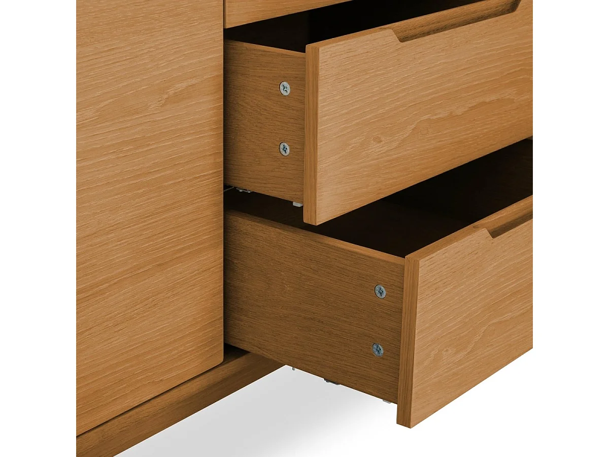 Sideboard mit 2 Türen Kerteminde - Eichenfurnier & MDF - Wildeiche