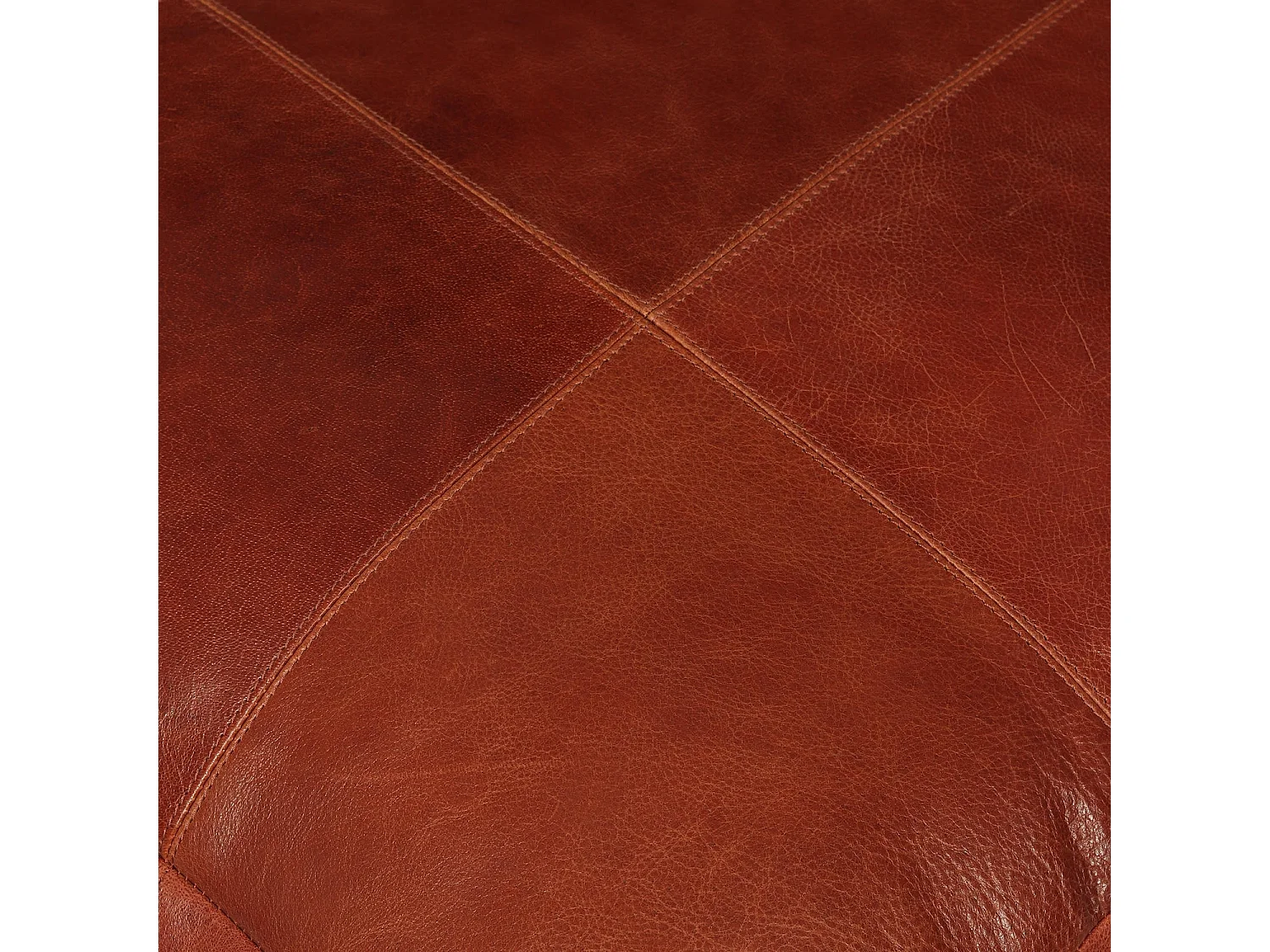 Hocker Pouf B50xT50xH45 Tenna - Leder & Baumwolle - Braun